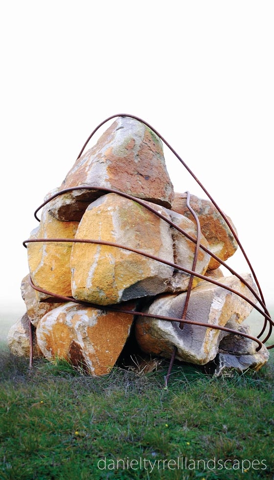 Rock sculpture in a paddock in Trentham